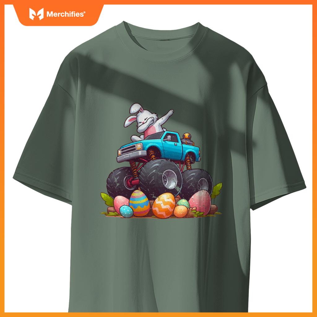 Bunny Happy Easter Monster Truck Boys Girls Eggs Toddler Dab T-Shirt