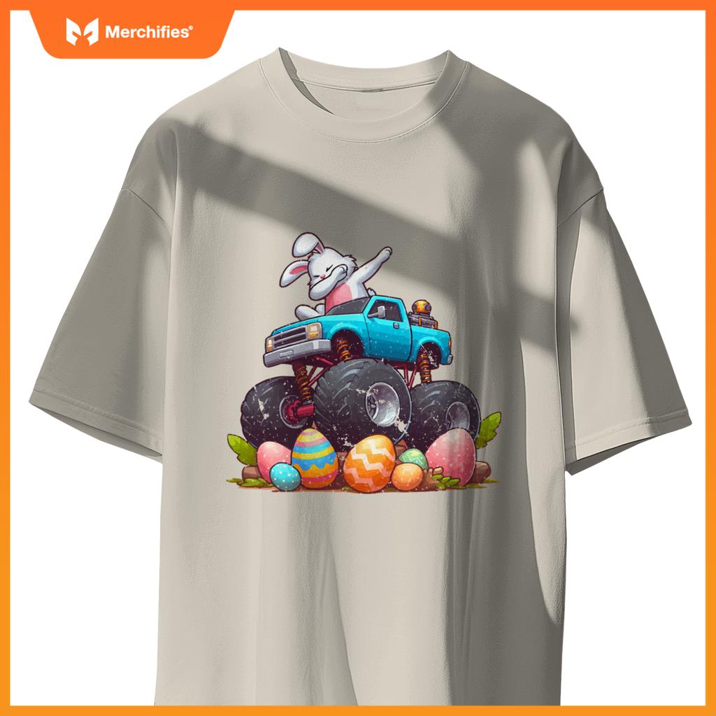 Bunny Happy Easter Monster Truck Boys Girls Eggs Toddler Dab T-Shirt