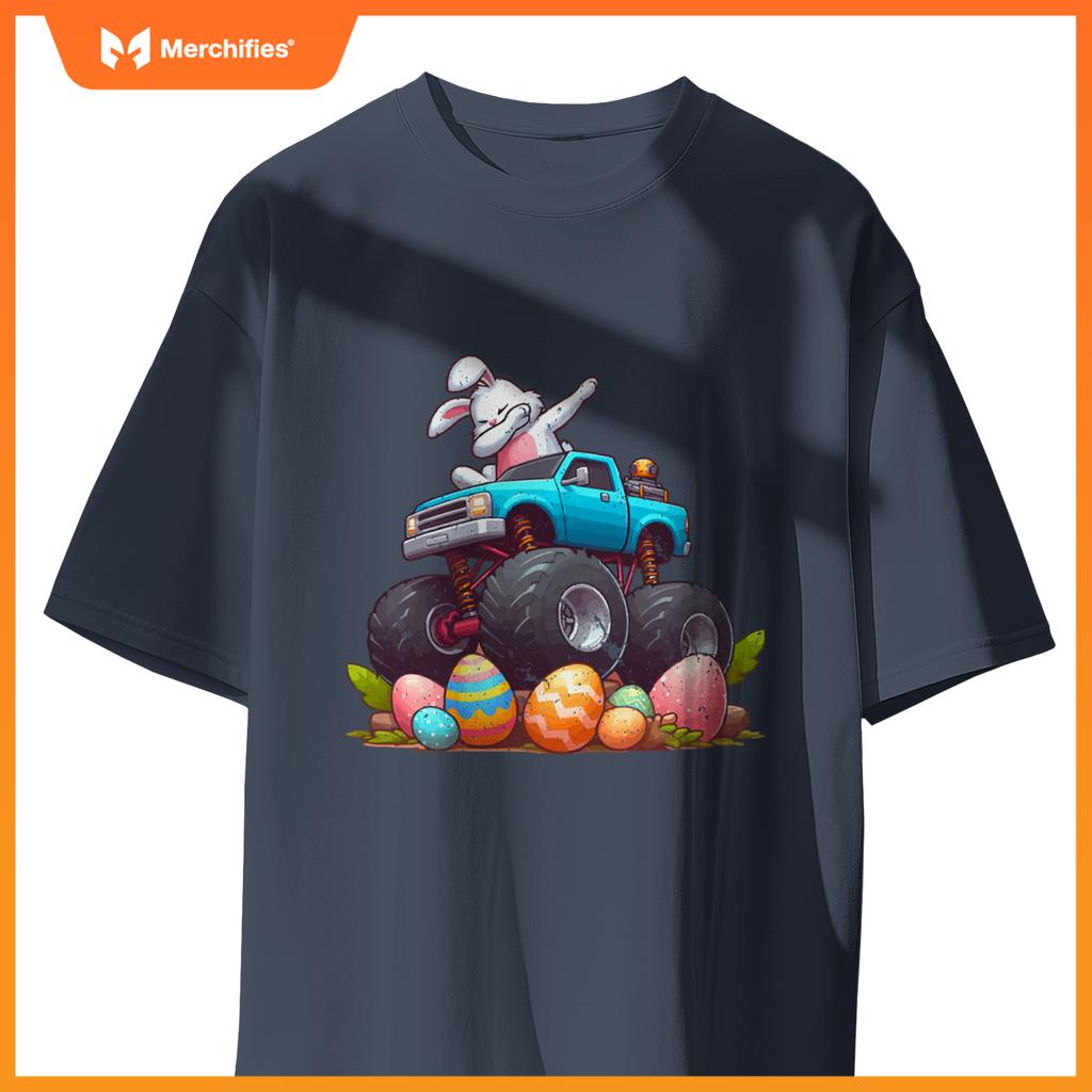Bunny Happy Easter Monster Truck Boys Girls Eggs Toddler Dab T-Shirt