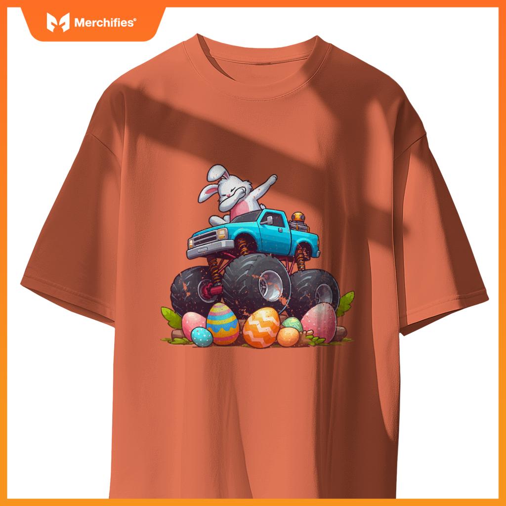 Bunny Happy Easter Monster Truck Boys Girls Eggs Toddler Dab T-Shirt
