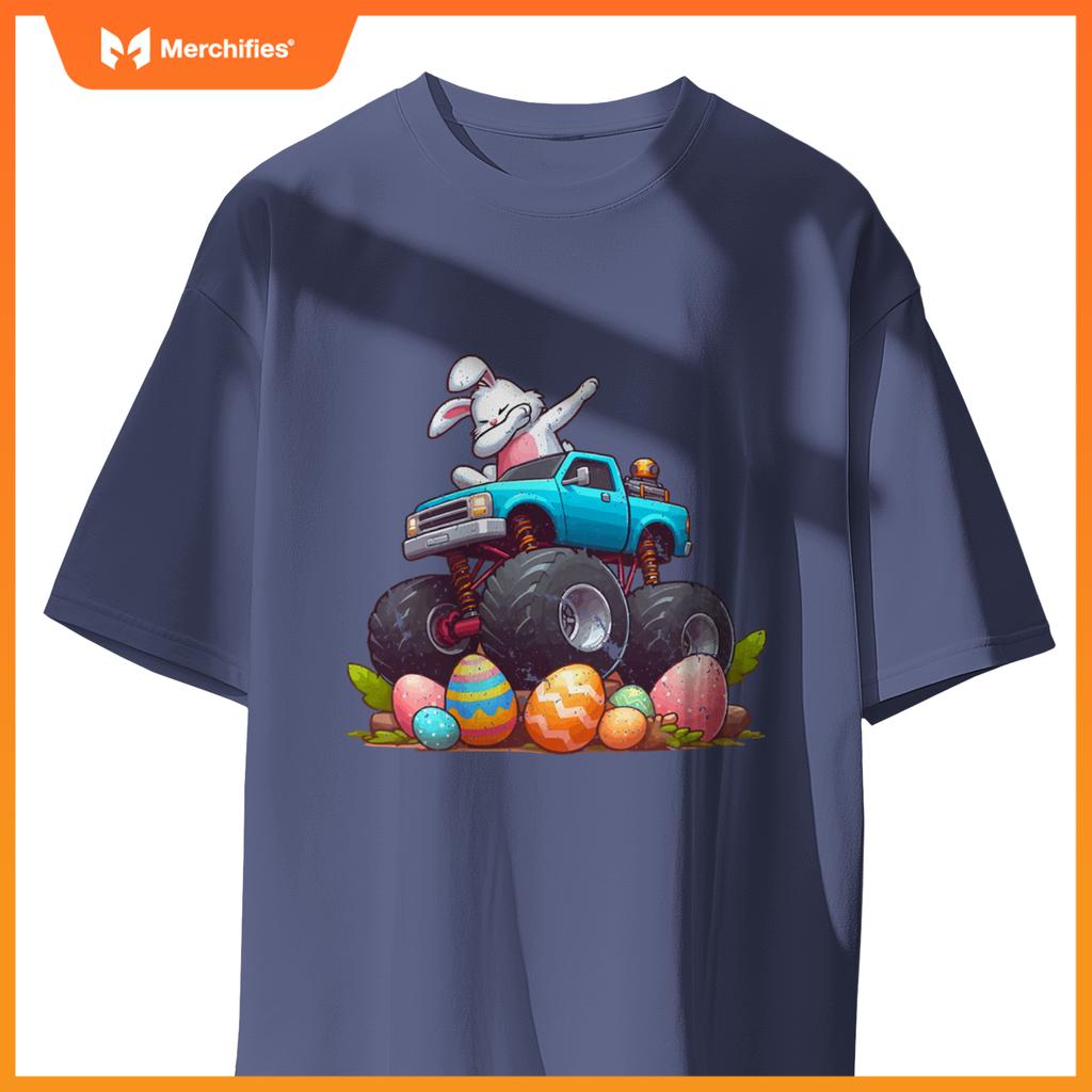 Bunny Happy Easter Monster Truck Boys Girls Eggs Toddler Dab T-Shirt