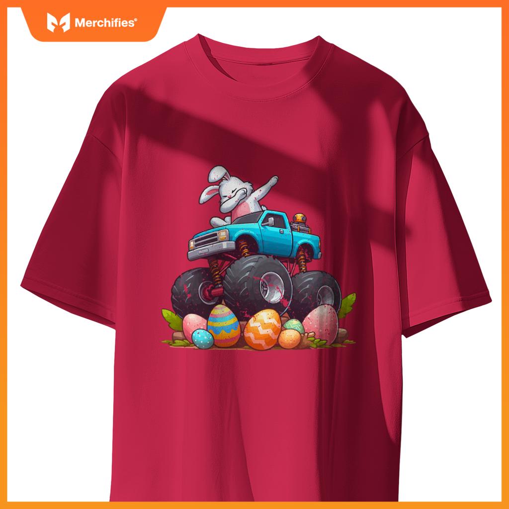 Bunny Happy Easter Monster Truck Boys Girls Eggs Toddler Dab T-Shirt