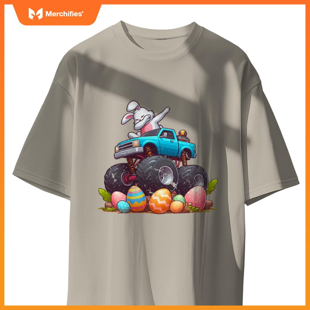 Bunny Happy Easter Monster Truck Boys Girls Eggs Toddler Dab T-Shirt