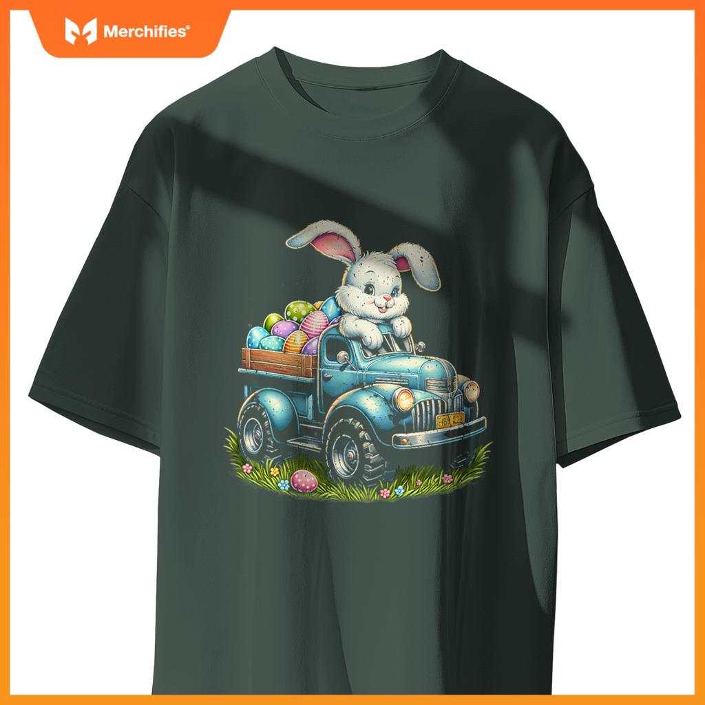 Bunny Happy Easter Monster Truck Boys Girls Eggs Toddler T-Shirt