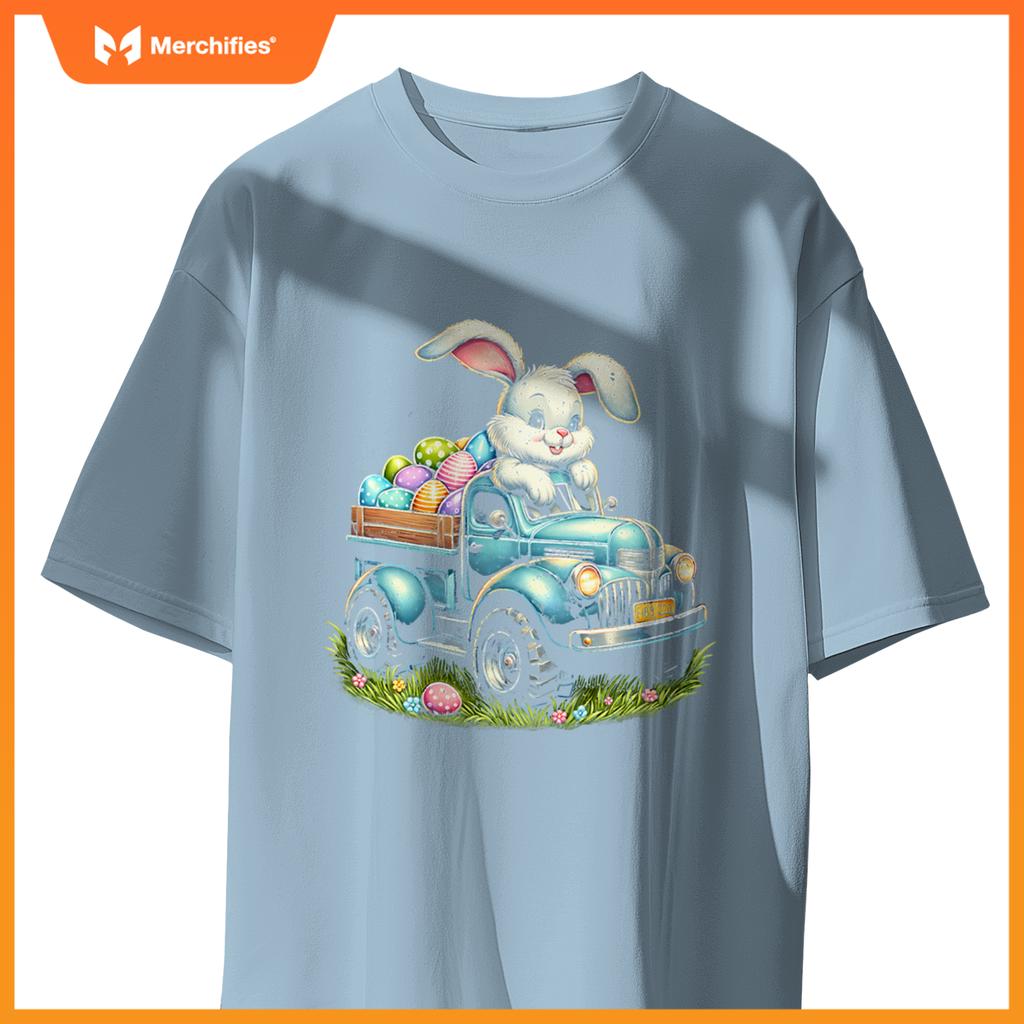 Bunny Happy Easter Monster Truck Boys Girls Eggs Toddler T-Shirt