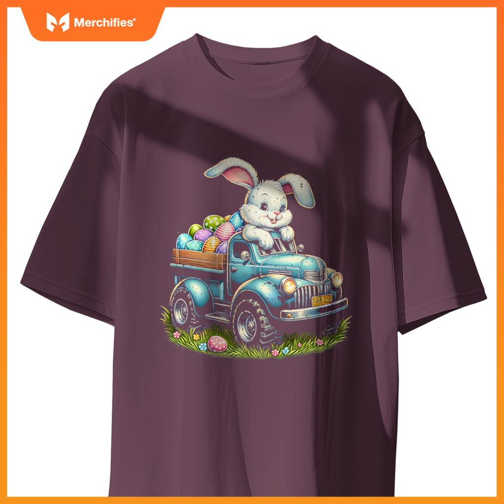 Bunny Happy Easter Monster Truck Boys Girls Eggs Toddler T-Shirt