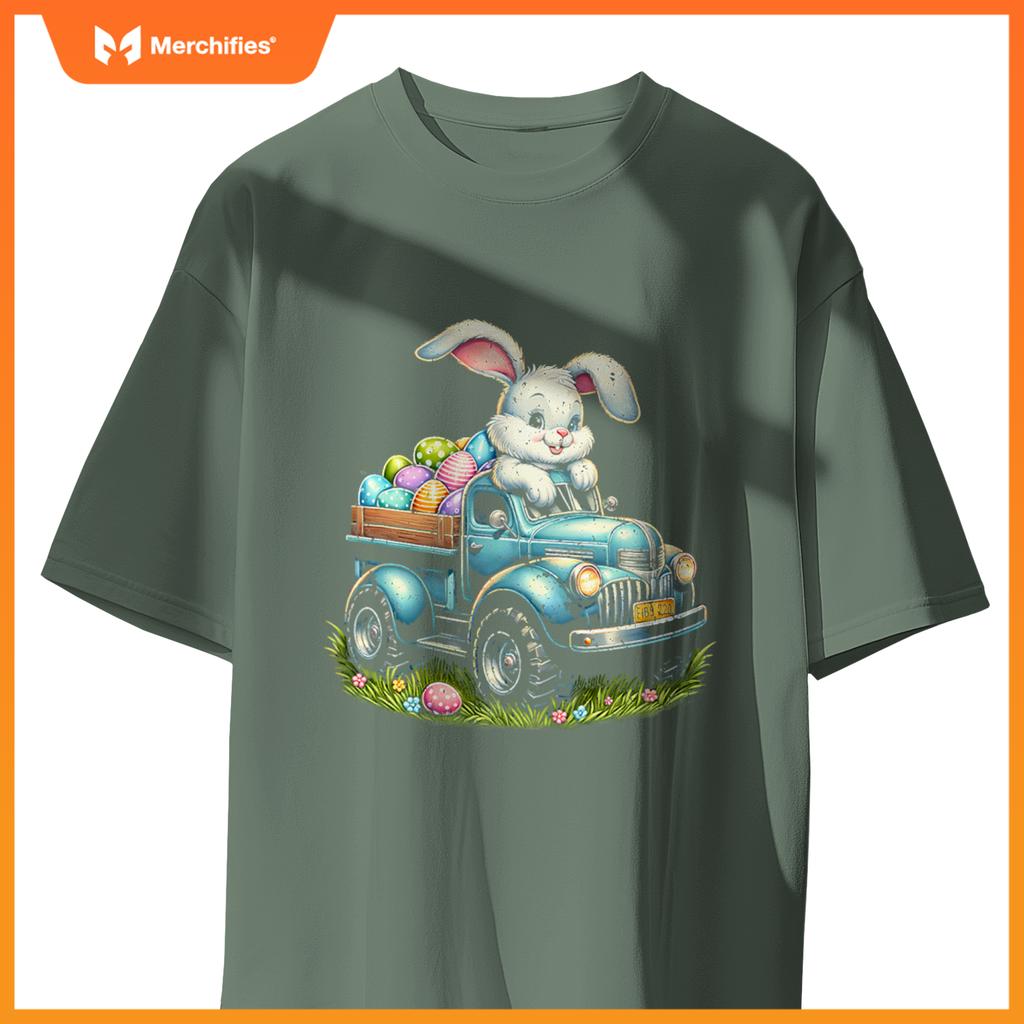 Bunny Happy Easter Monster Truck Boys Girls Eggs Toddler T-Shirt
