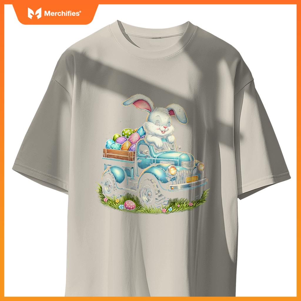 Bunny Happy Easter Monster Truck Boys Girls Eggs Toddler T-Shirt