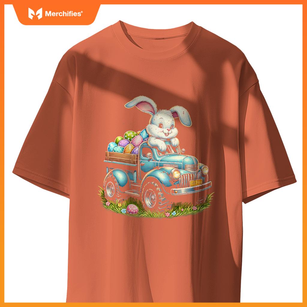 Bunny Happy Easter Monster Truck Boys Girls Eggs Toddler T-Shirt