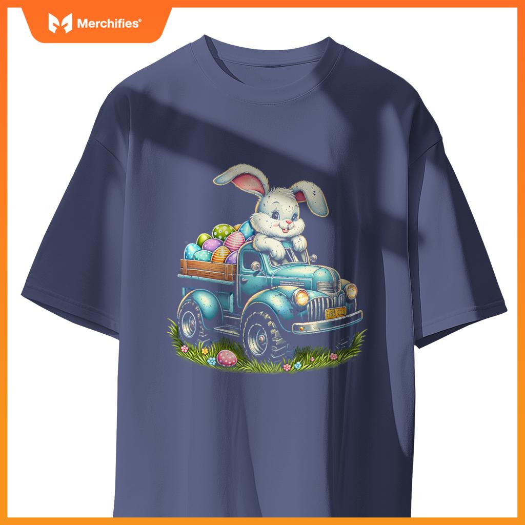 Bunny Happy Easter Monster Truck Boys Girls Eggs Toddler T-Shirt