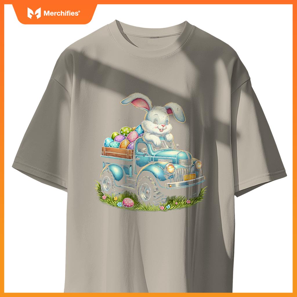 Bunny Happy Easter Monster Truck Boys Girls Eggs Toddler T-Shirt