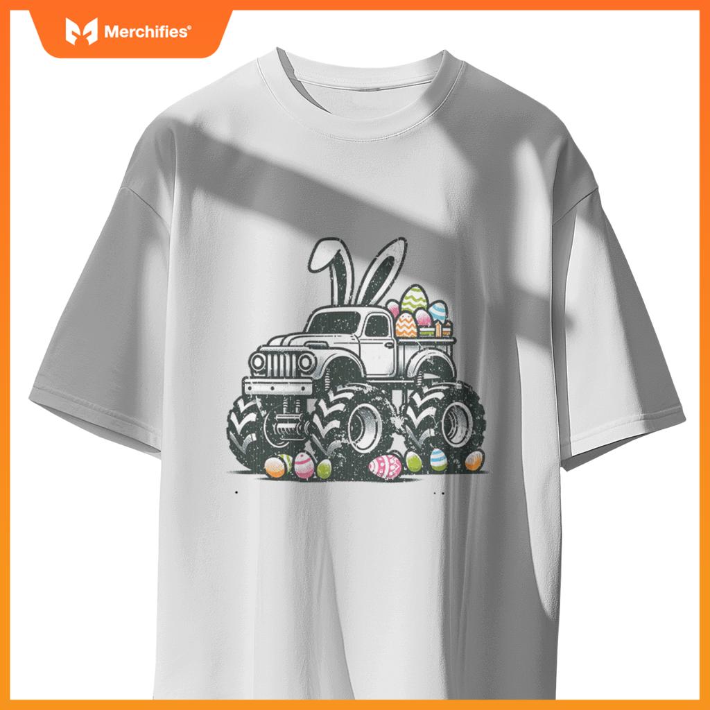 Bunny Rabbit Monster Truck Easter Day Celebration Design T-Shirt