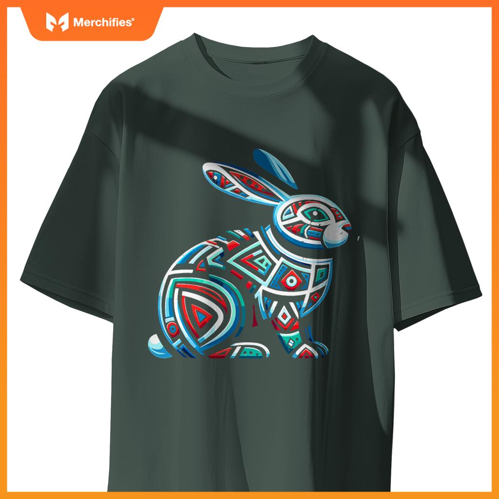 Bunny rabbit native mline salish haida tlingit animal art T-Shirt