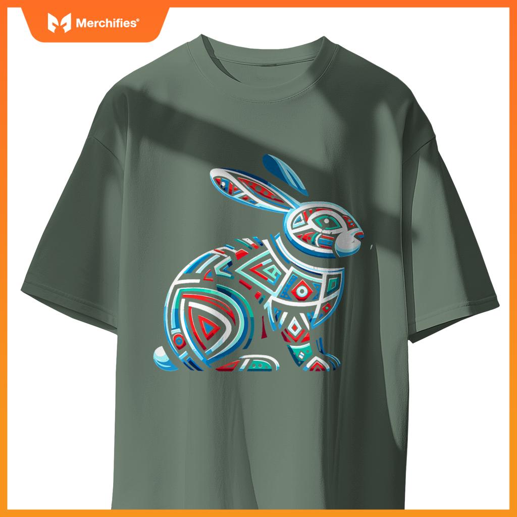 Bunny rabbit native mline salish haida tlingit animal art T-Shirt