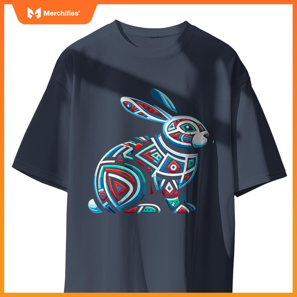 Bunny rabbit native mline salish haida tlingit animal art T-Shirt