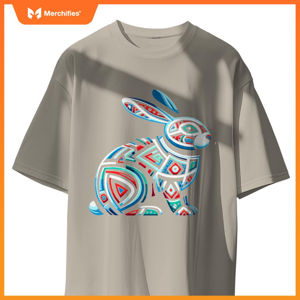 Bunny rabbit native mline salish haida tlingit animal art T-Shirt