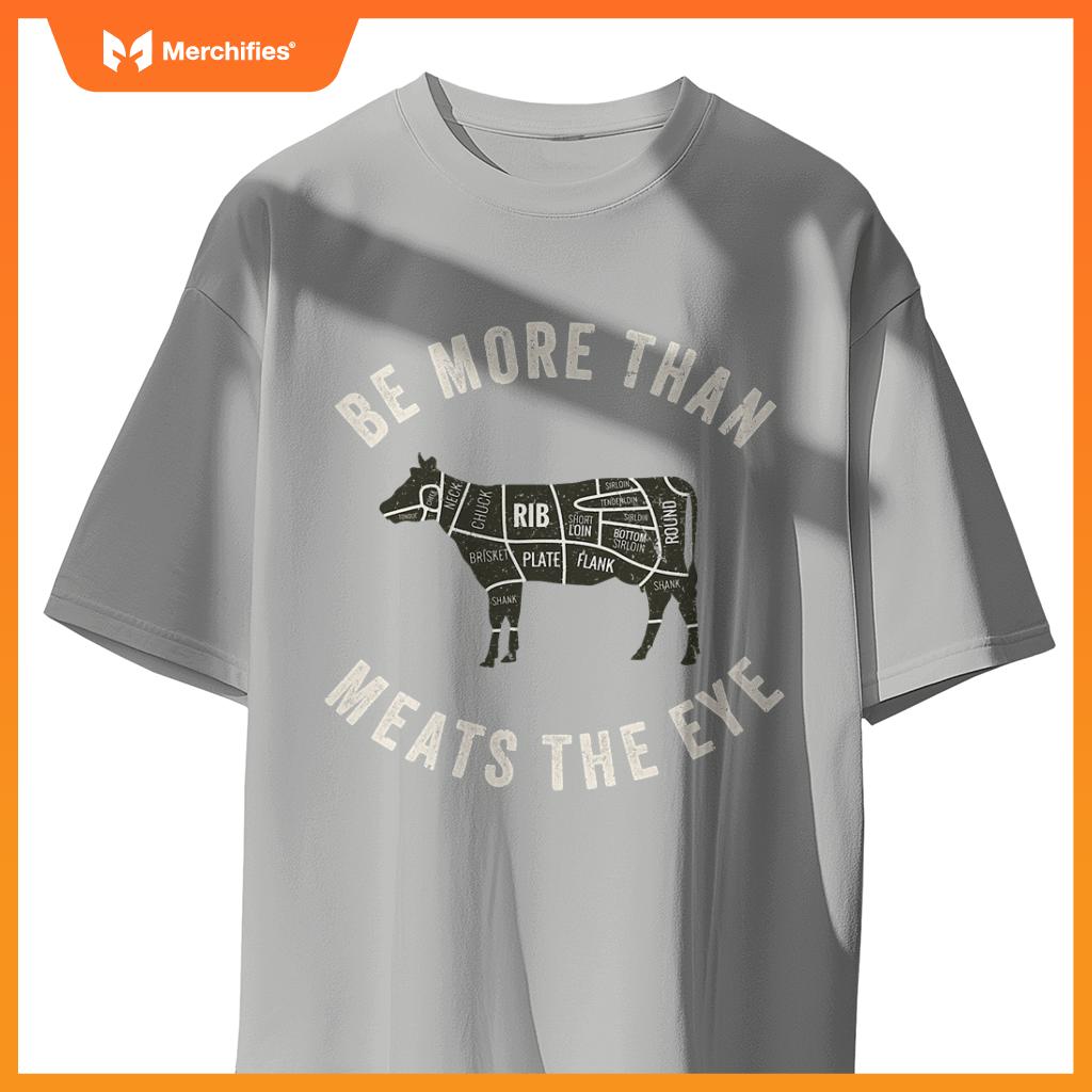 Butcher Chef Cook Bbq Grill And Cow Meat Beef Smoker T-Shirt