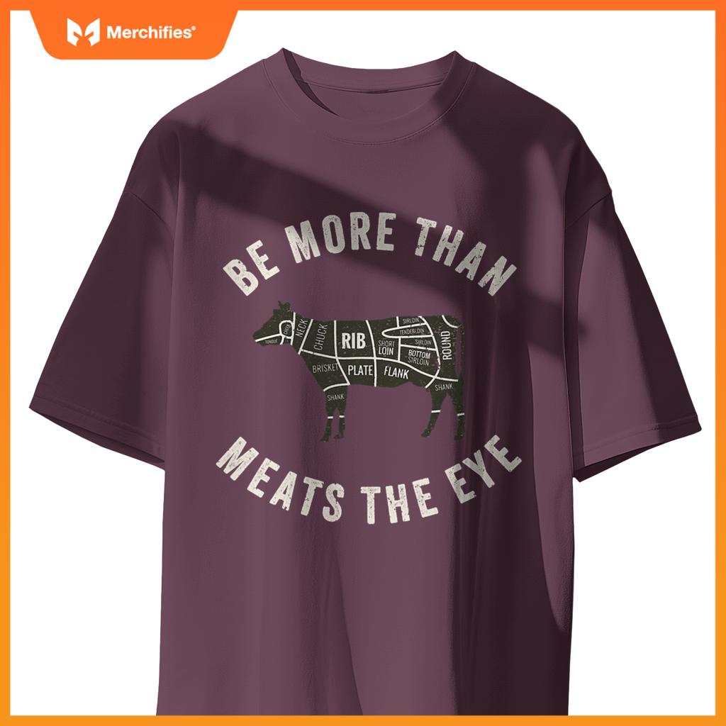 Butcher Chef Cook Bbq Grill And Cow Meat Beef Smoker T-Shirt