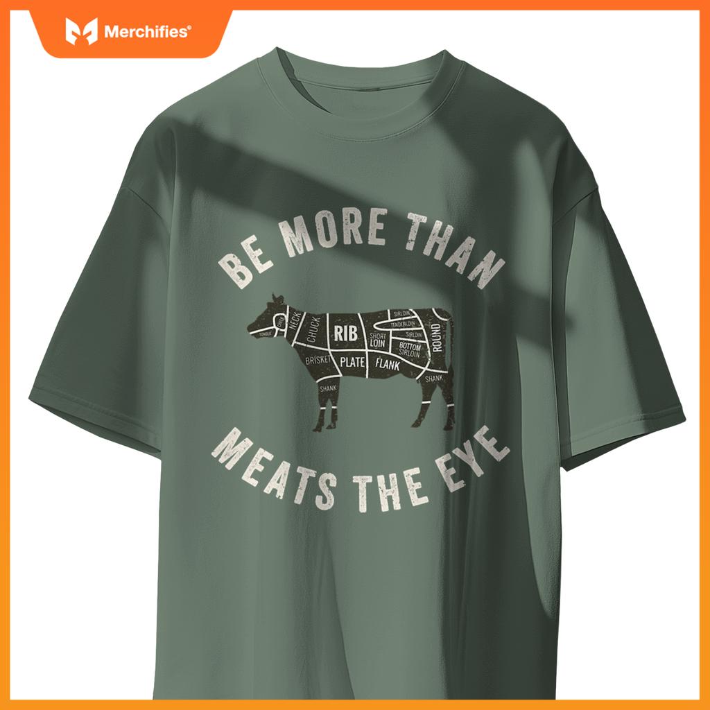 Butcher Chef Cook Bbq Grill And Cow Meat Beef Smoker T-Shirt