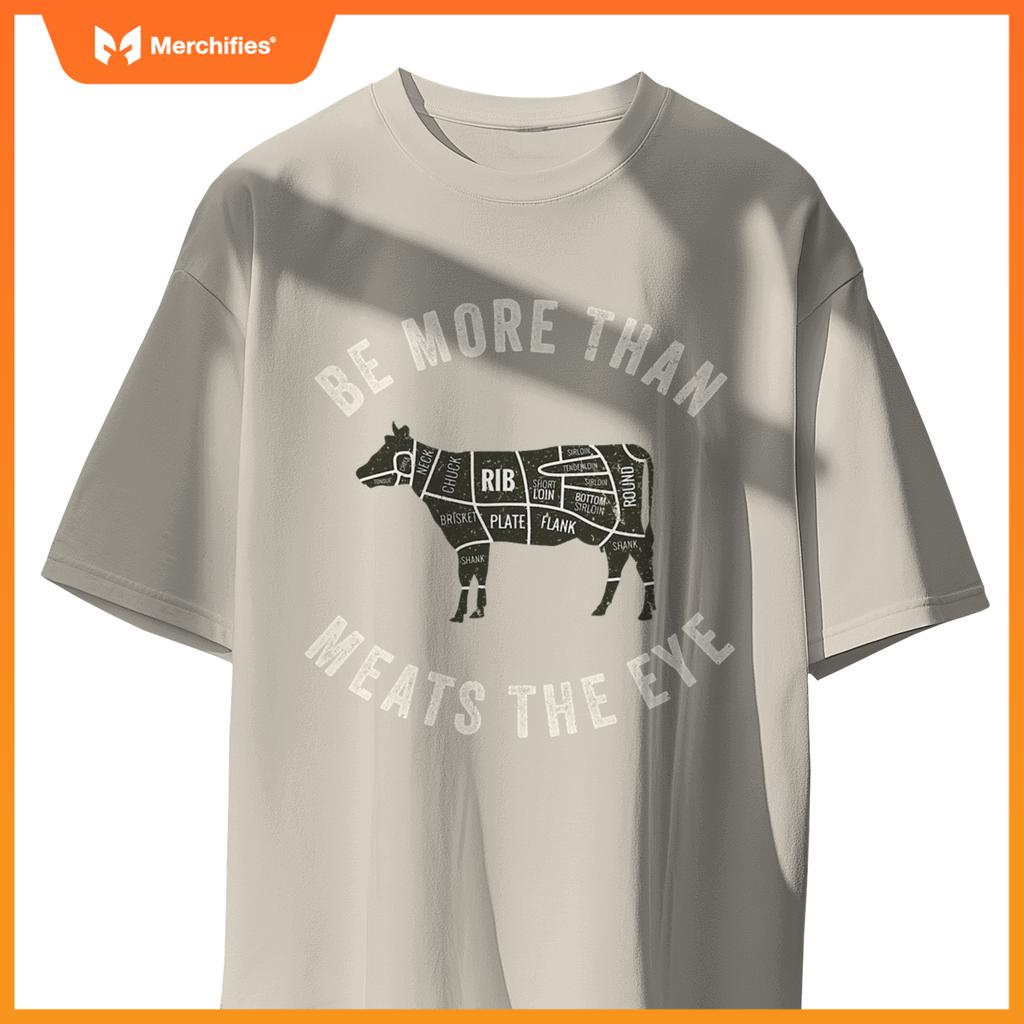 Butcher Chef Cook Bbq Grill And Cow Meat Beef Smoker T-Shirt