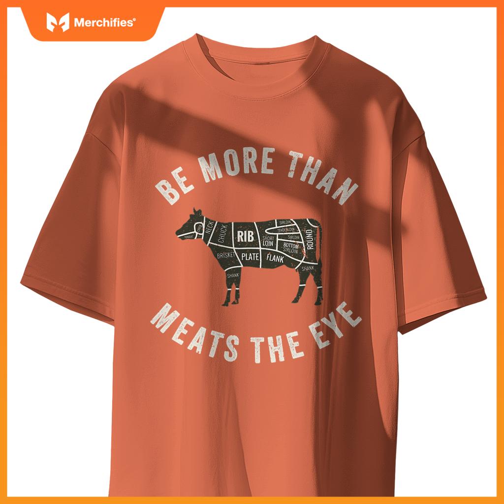 Butcher Chef Cook Bbq Grill And Cow Meat Beef Smoker T-Shirt