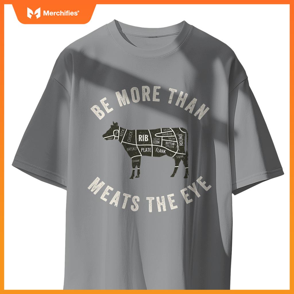 Butcher Chef Cook Bbq Grill And Cow Meat Beef Smoker T-Shirt