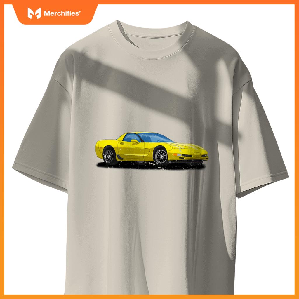 C5 Vette Stingray Z06 Yellow Supercar Sports Car T-Shirt