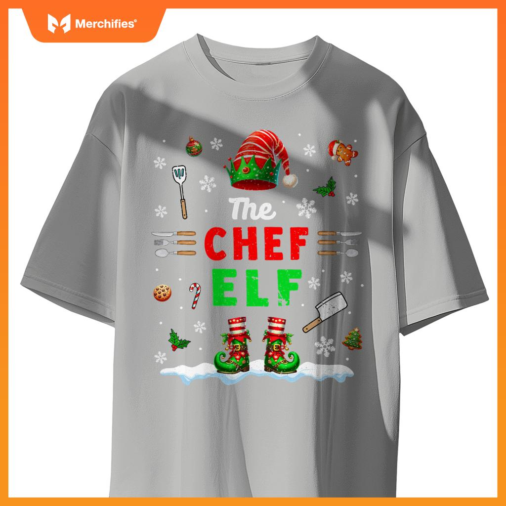 Chef Elf Christmas Job Team Matching  Party T-Shirt