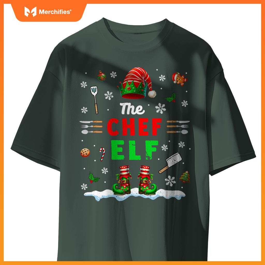 Chef Elf Christmas Job Team Matching  Party T-Shirt