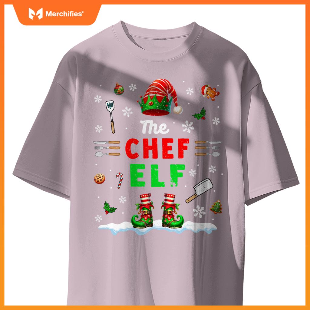 Chef Elf Christmas Job Team Matching  Party T-Shirt
