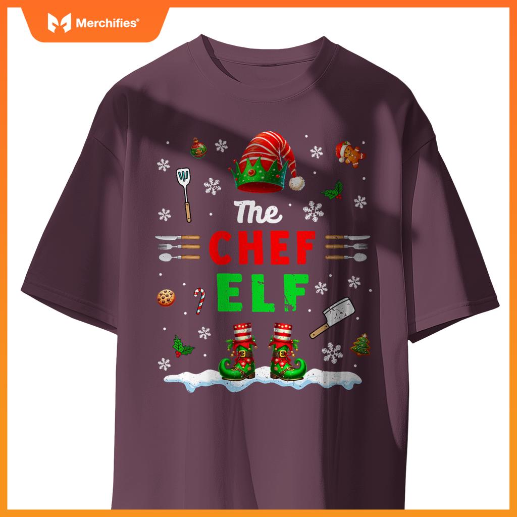 Chef Elf Christmas Job Team Matching  Party T-Shirt