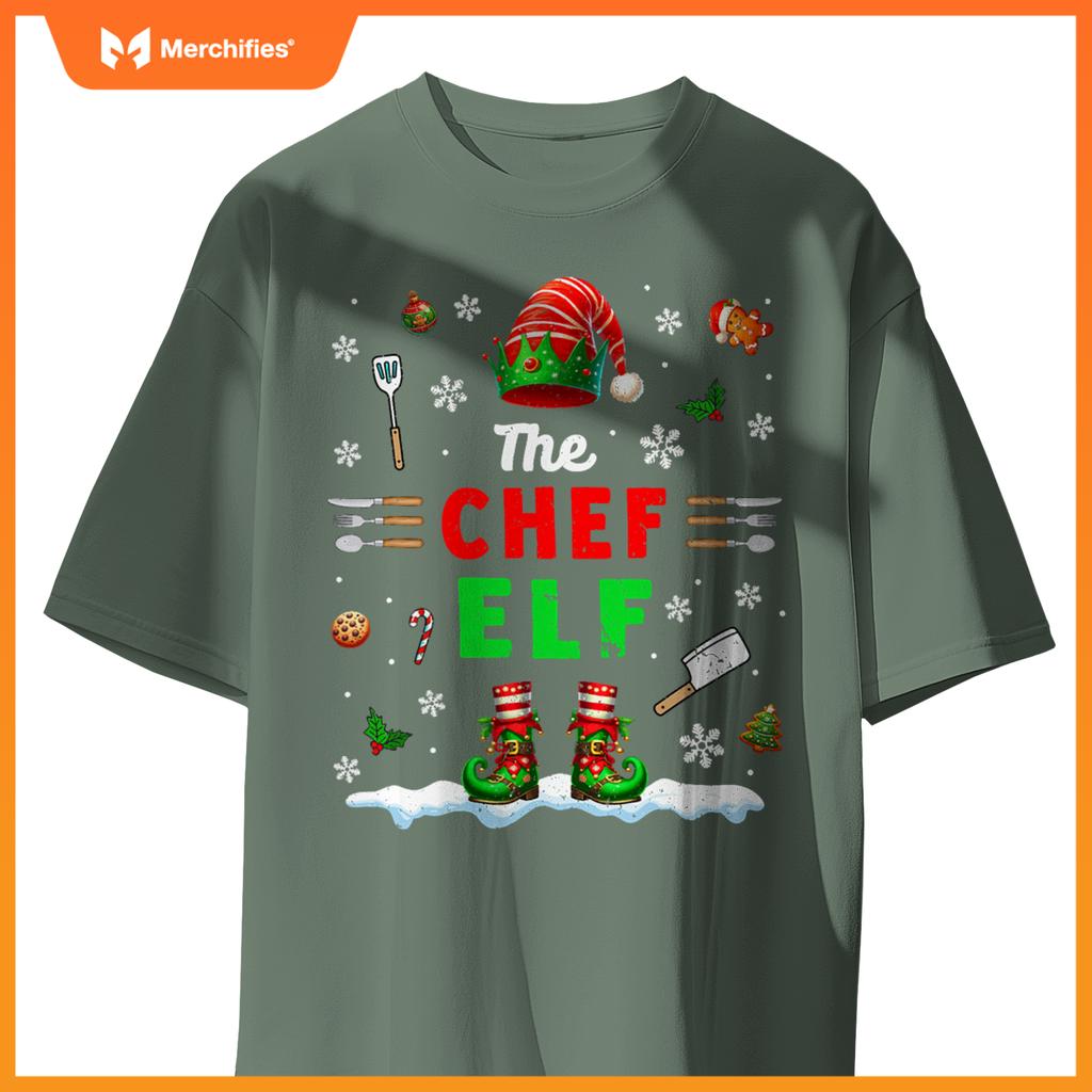 Chef Elf Christmas Job Team Matching  Party T-Shirt