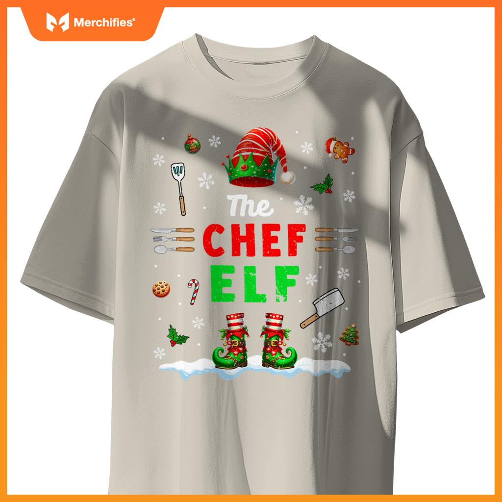 Chef Elf Christmas Job Team Matching  Party T-Shirt