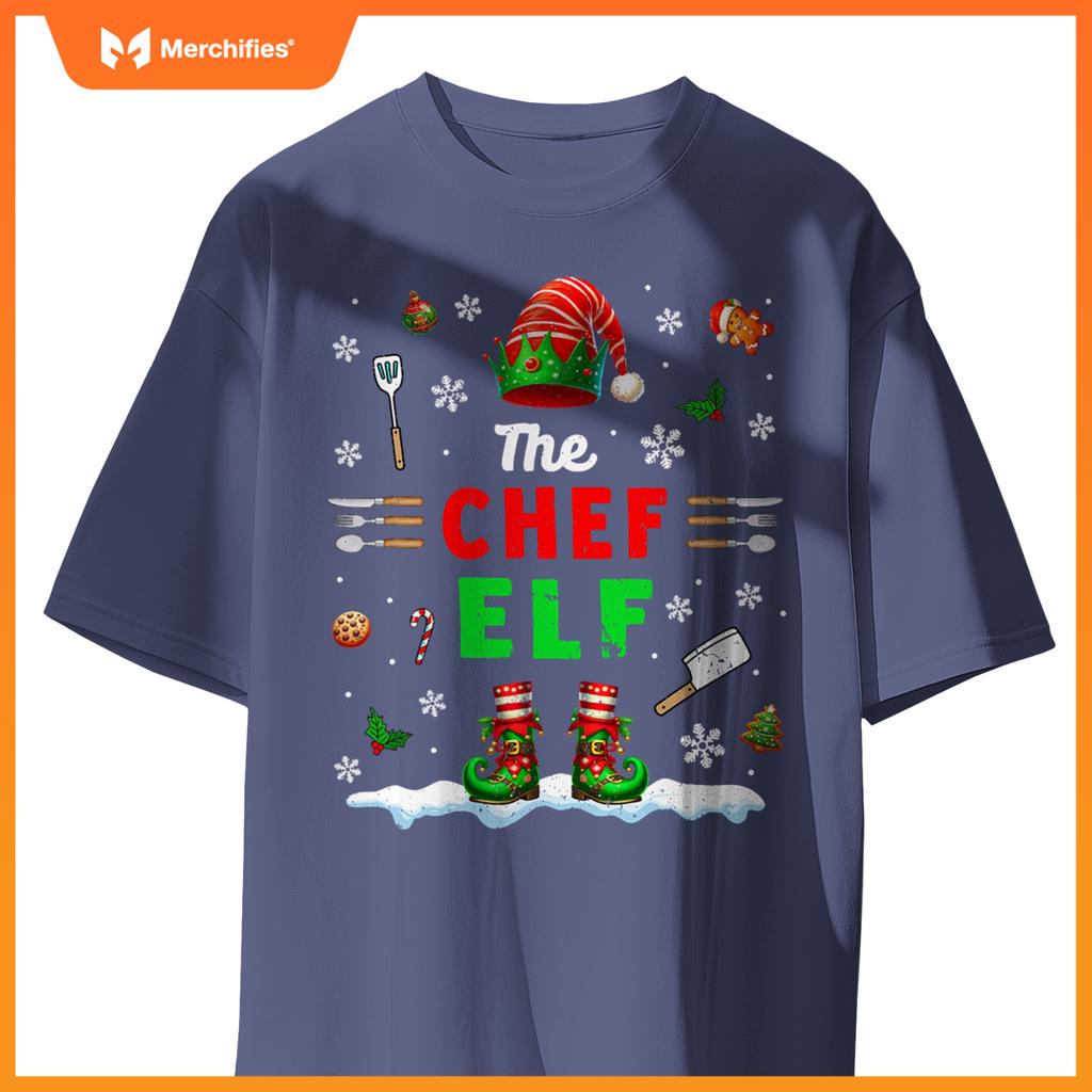 Chef Elf Christmas Job Team Matching  Party T-Shirt