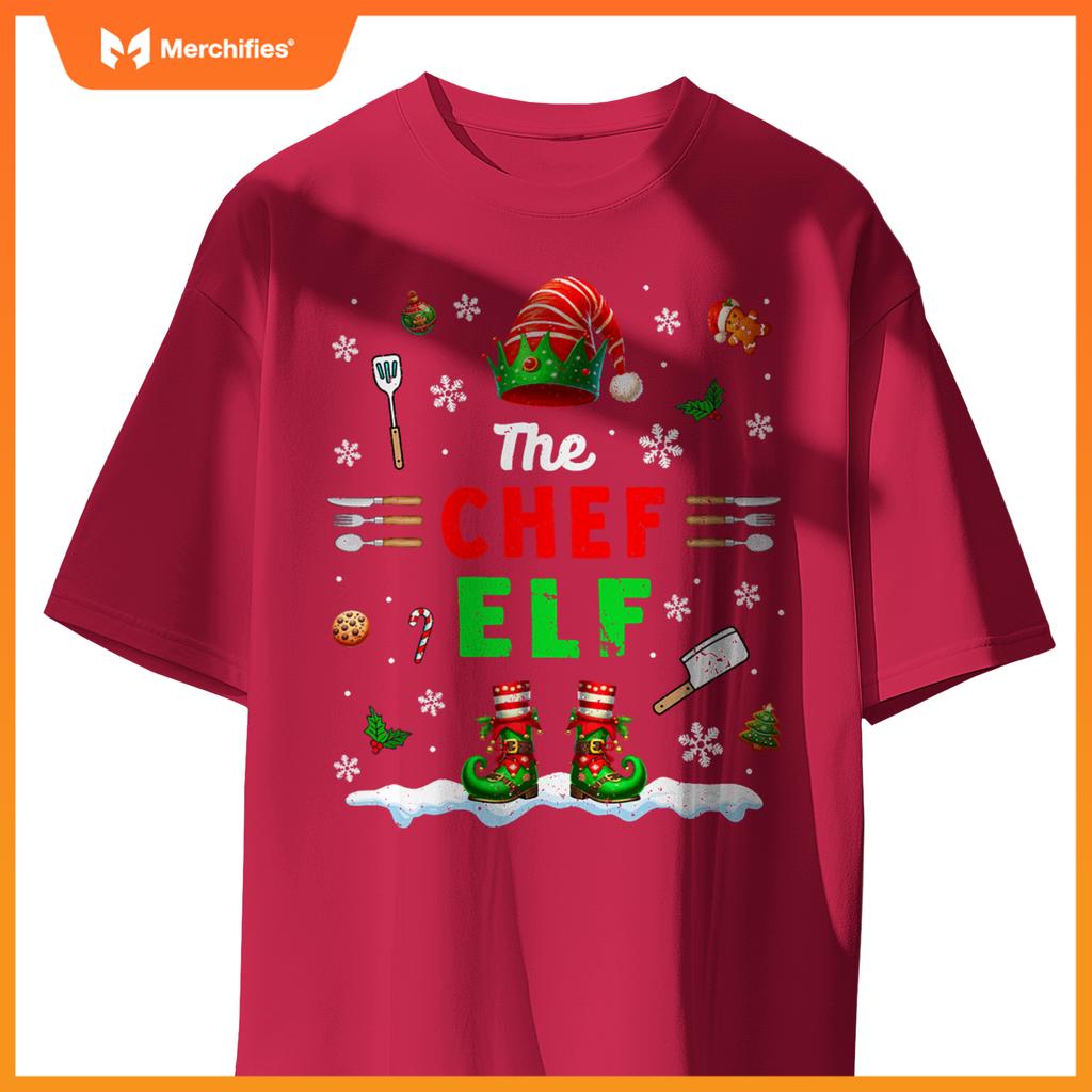 Chef Elf Christmas Job Team Matching  Party T-Shirt
