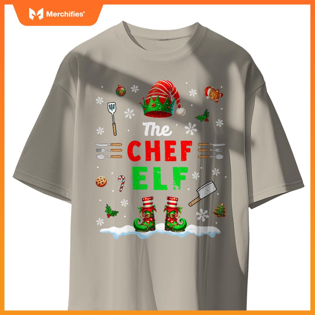 Chef Elf Christmas Job Team Matching  Party T-Shirt