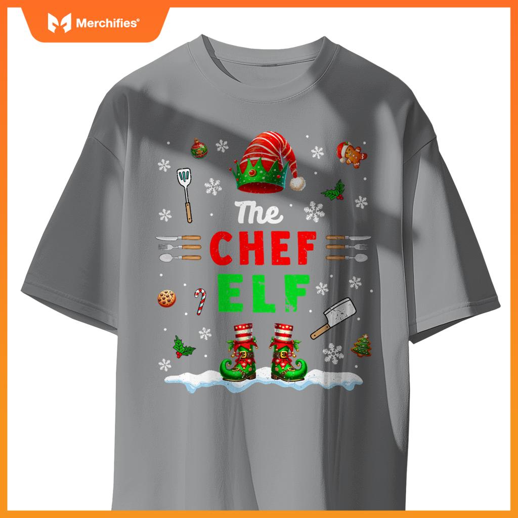 Chef Elf Christmas Job Team Matching  Party T-Shirt