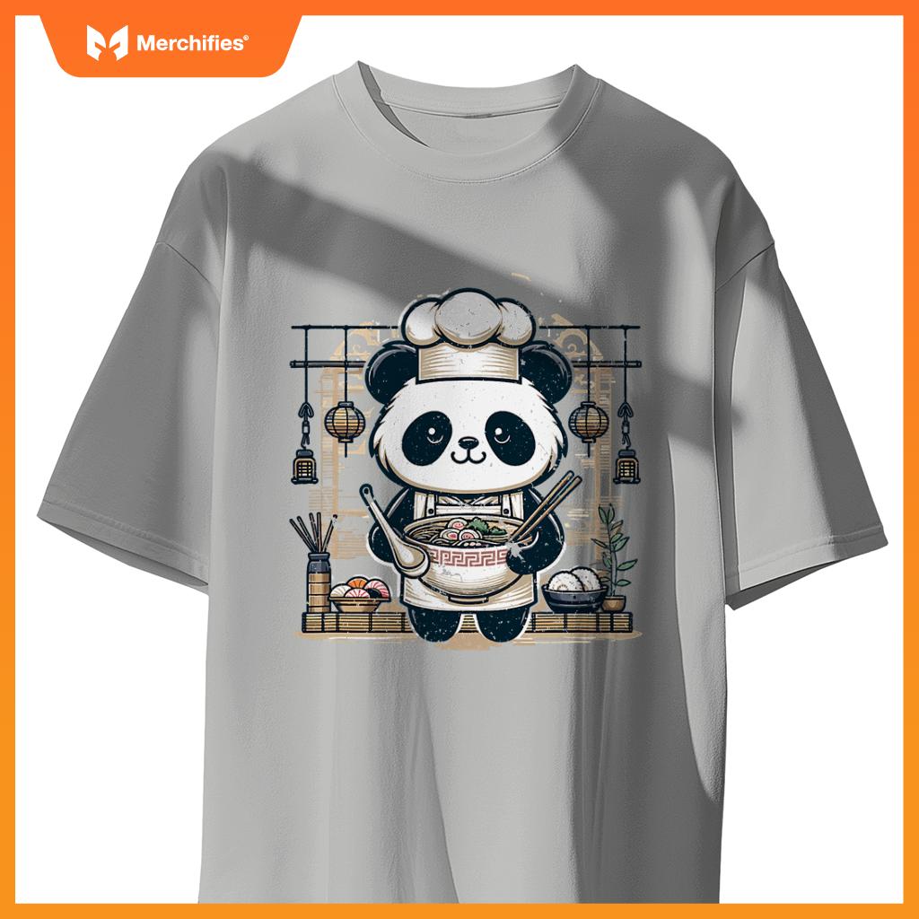 Chef Pandas Ramen Kitchen - Anime Culinary Vector Design T-Shirt