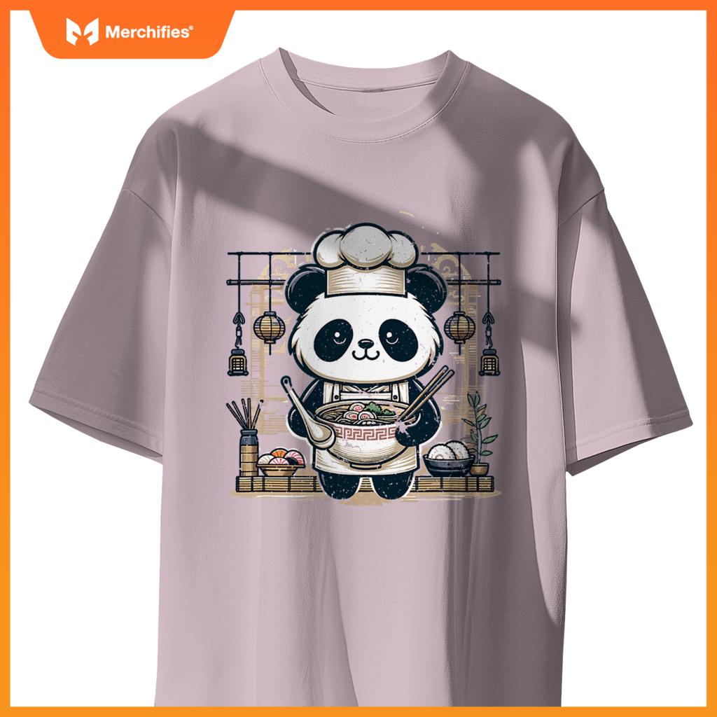 Chef Pandas Ramen Kitchen - Anime Culinary Vector Design T-Shirt