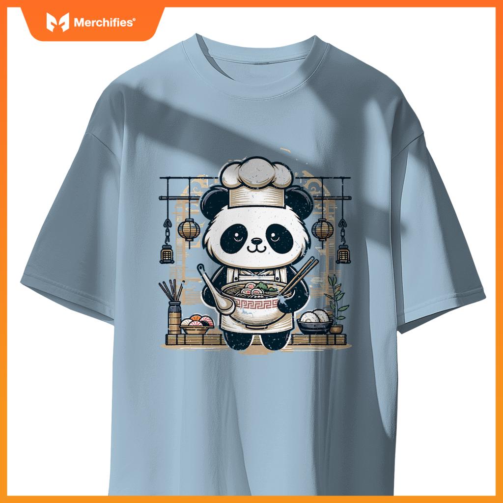 Chef Pandas Ramen Kitchen - Anime Culinary Vector Design T-Shirt