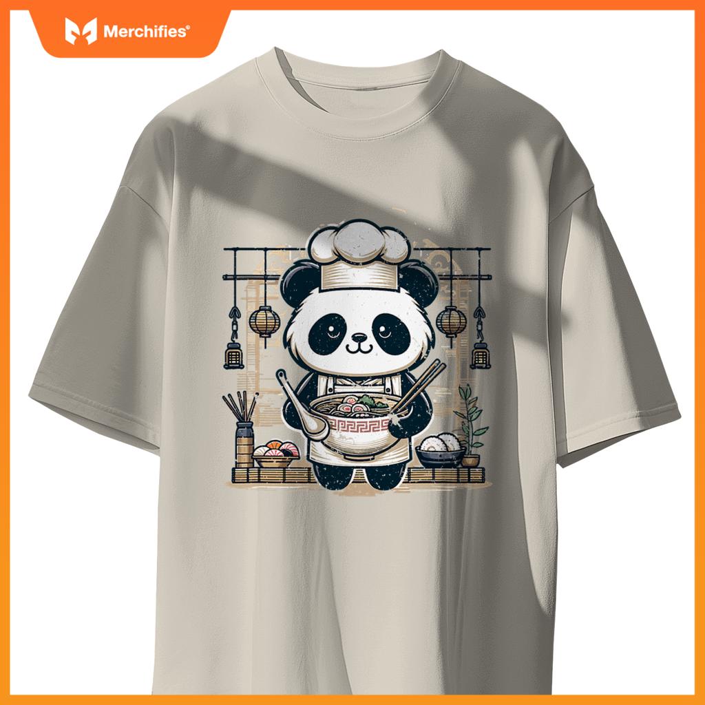 Chef Pandas Ramen Kitchen - Anime Culinary Vector Design T-Shirt