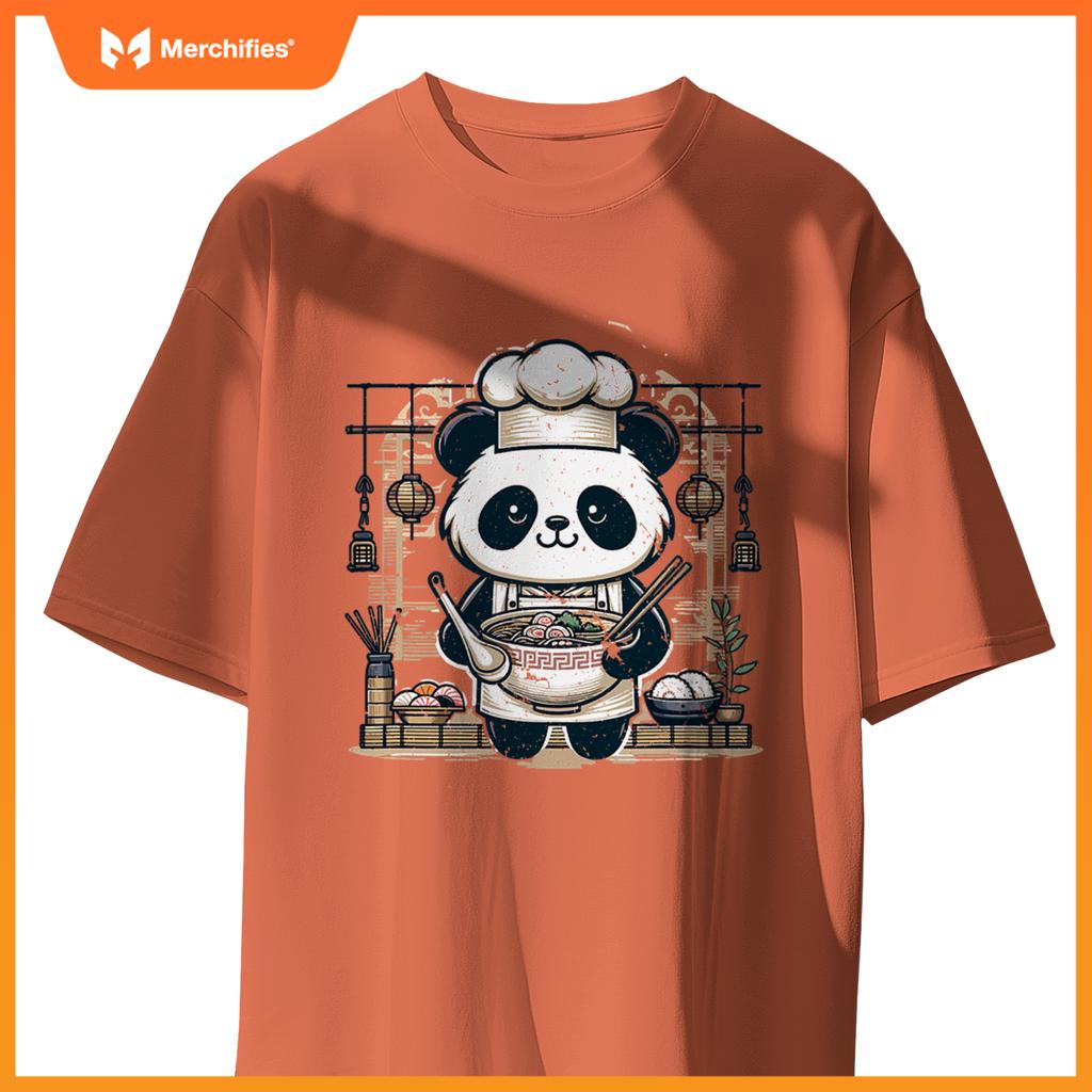 Chef Pandas Ramen Kitchen - Anime Culinary Vector Design T-Shirt