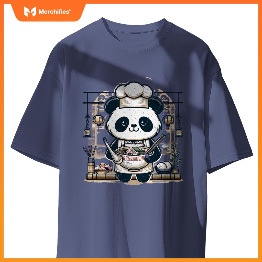 Chef Pandas Ramen Kitchen - Anime Culinary Vector Design T-Shirt