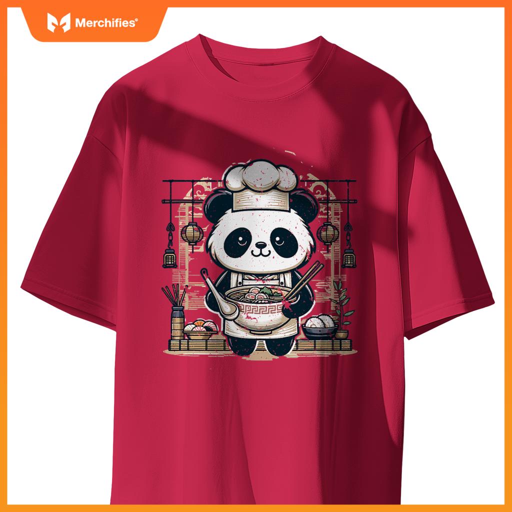 Chef Pandas Ramen Kitchen - Anime Culinary Vector Design T-Shirt