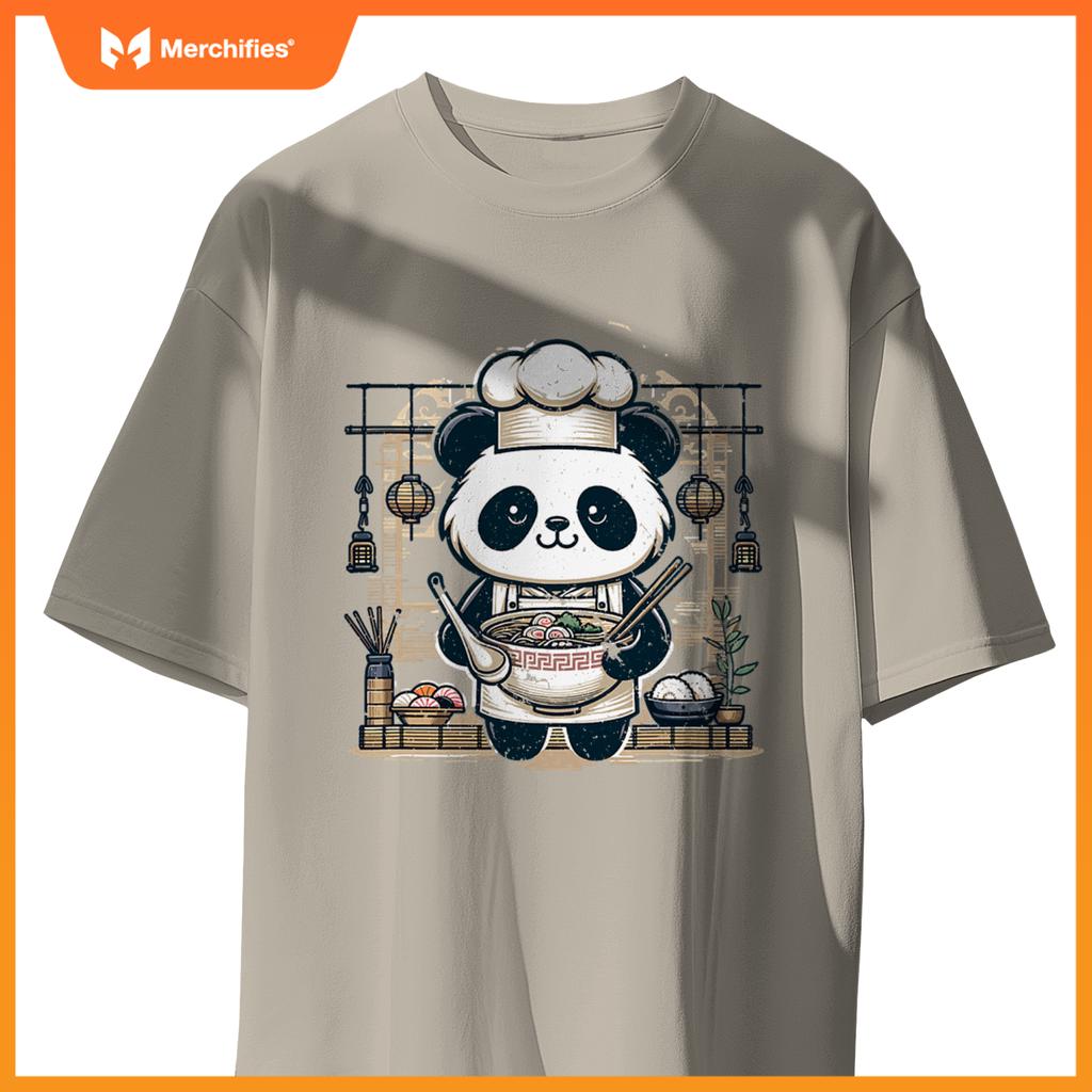 Chef Pandas Ramen Kitchen - Anime Culinary Vector Design T-Shirt