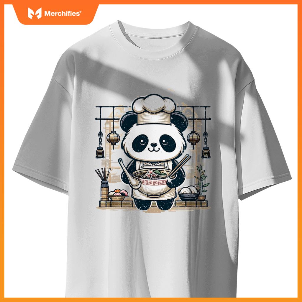 Chef Pandas Ramen Kitchen - Anime Culinary Vector Design T-Shirt