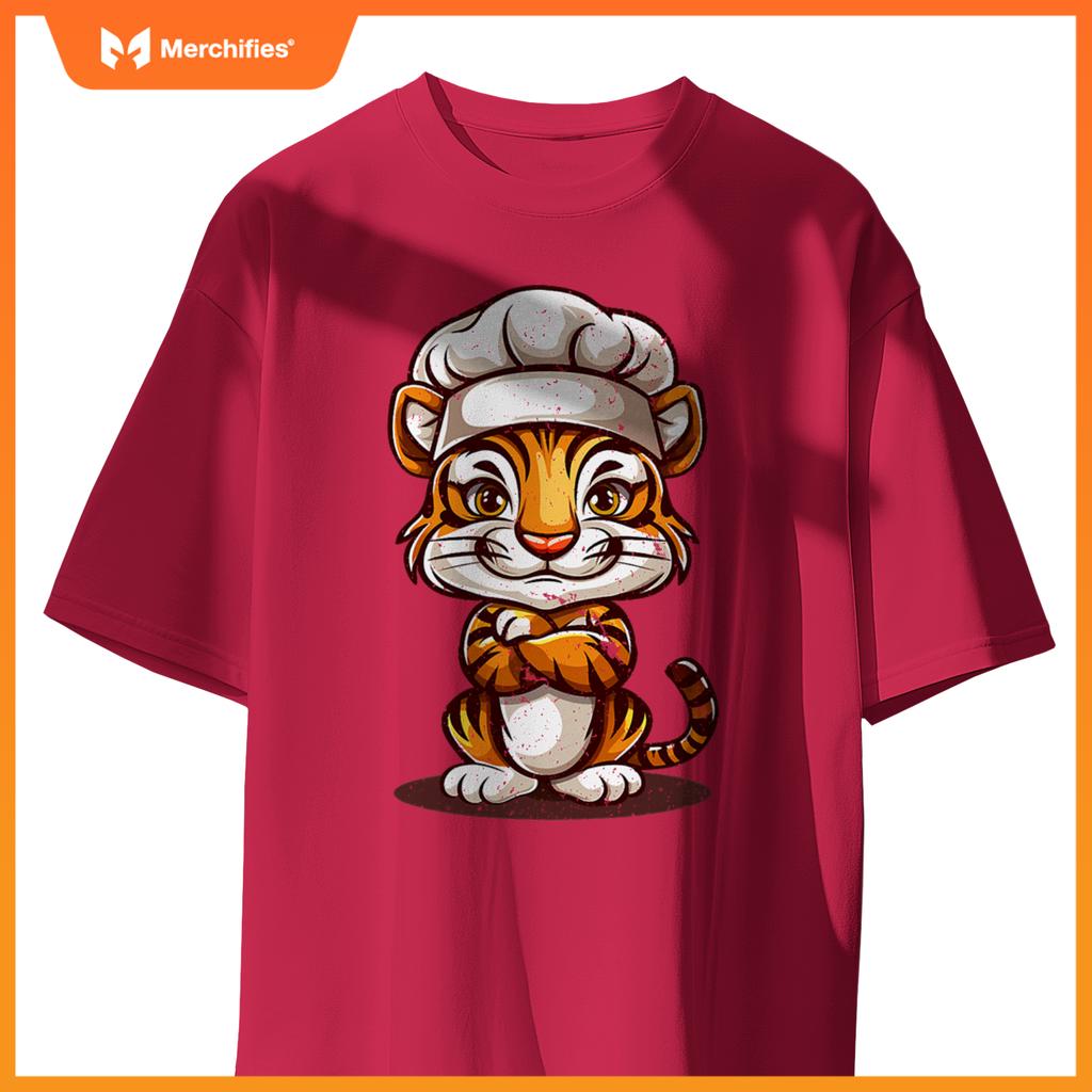 Chef Tiger - Cute Tiger In A Chefs Hat Tiger Chef T-Shirt