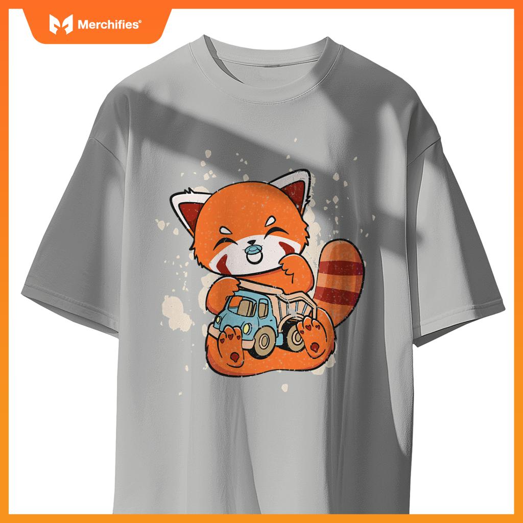 Chinese Red Panda With Toy Truck Cute Chibi Anime Otaku T-Shirt