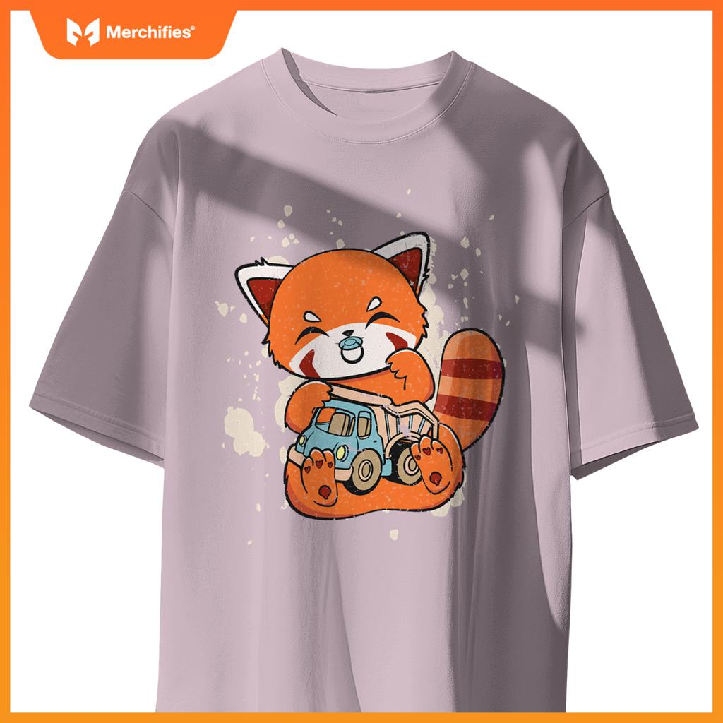 Chinese Red Panda With Toy Truck Cute Chibi Anime Otaku T-Shirt