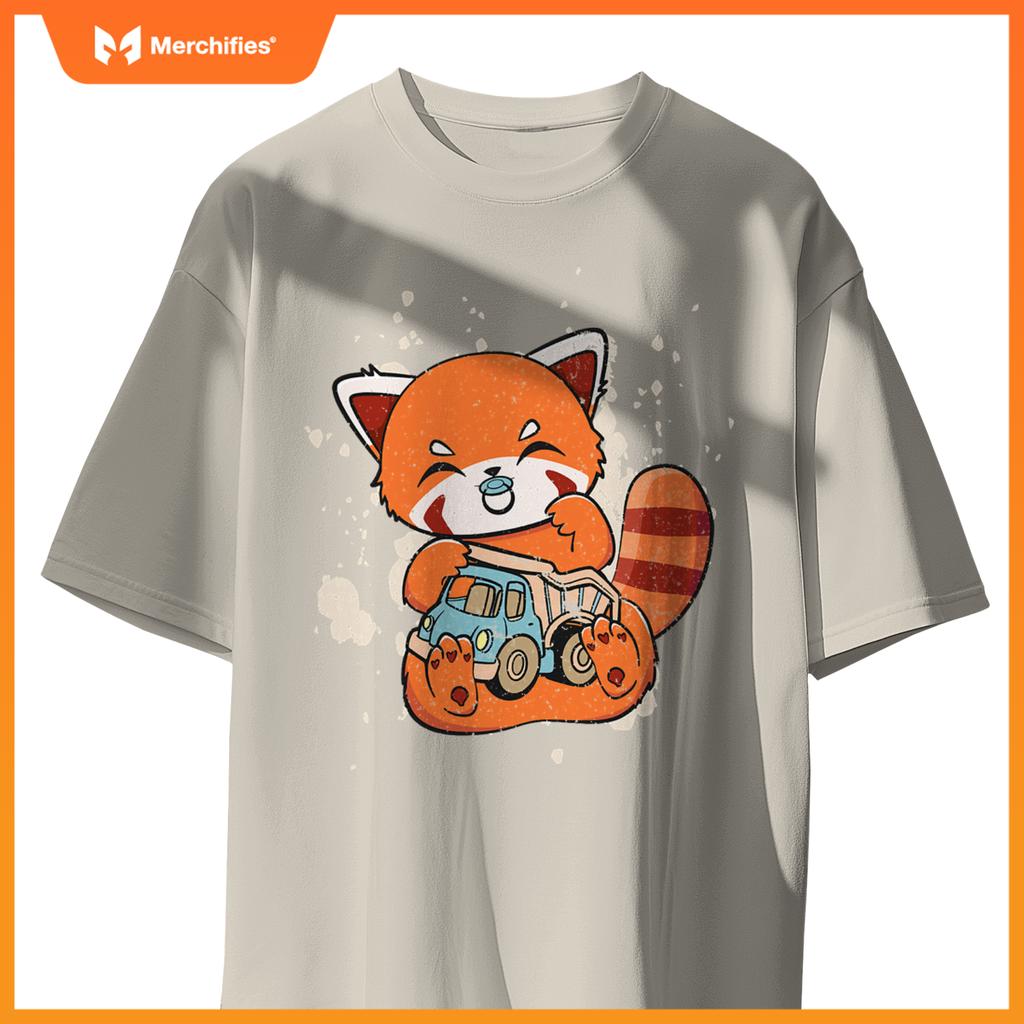 Chinese Red Panda With Toy Truck Cute Chibi Anime Otaku T-Shirt